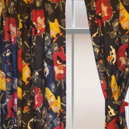Angry Birds TNT Curtain Pair With Tie Backs - Black / 54in - thumbnail 2