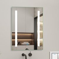 LED Bathroom Mirror with Socket, Dimmable - White / 60cm