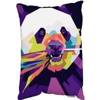 Colorful Pop Art Of Panda Outdoor Cushion - Purple - thumbnail 1
