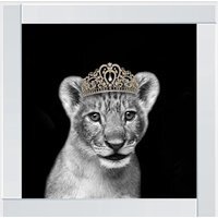 Princess Cub Gold Glitter Liquid Wall Art Dcor - Silver
