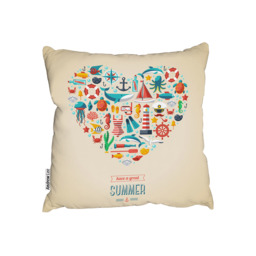 Love Heart Of Sealife  Nautical Items Outdoor Cushion - Yellow / 60cm - thumbnail 2