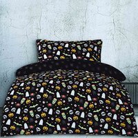 Spooky and Magical Halloween Reversible Duvet Cover with Pillowcase - Black - image 1