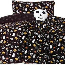 Spooky and Magical Halloween Reversible Duvet Cover with Pillowcase - Black - thumbnail 3