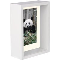 "5"" x 7"" 3D Deep Box Photo Frame - 4"" x 6"" Mount - White/Ivory / 18cm" - thumbnail 1