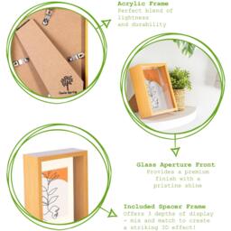 "5"" x 7"" 3D Deep Box Photo Frame - 4"" x 6"" Mount - White/Ivory / 18cm" - thumbnail 2