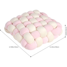 Soft Woven Seat Cushion - Cream and Pink - thumbnail 2