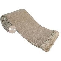 Herringbone Cotton Throw Large - Beige