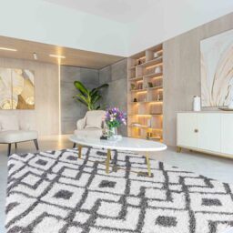 Moroccan Berber Shaggy Rugs Living Room Ikat Design - Dark Cream / 200x290 cm Rectangle - thumbnail 2