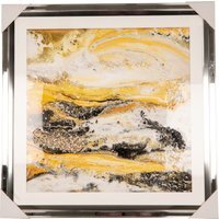Mustard and Grey Abstract Modern Art