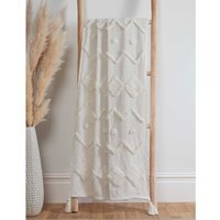 Juniper Tufted Cotton Blanket Throw - Cream / 60cm