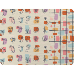 Leaves And Flowers, Abstract Shapes Blanket - Orange - thumbnail 2