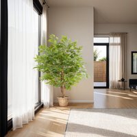 Artificial Plant - Detailed And Lifelike, Ficus Tree, Low-Maintenance - Green / 120cm - thumbnail 1