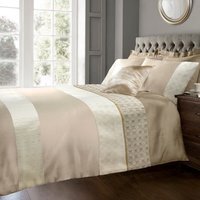 Luxury Jacquard Geometric Duvet Cover and Pillowcase Set - Latte / Single