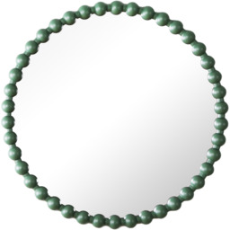Como Large Round Beaded Wall Mirror 90x90cm - Matt Green - thumbnail 3