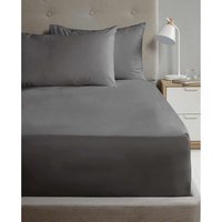 180 Thread Count Percale Flat Sheet - Charcoal / Single