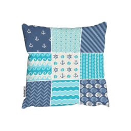 Nautical Tiles Outdoor Cushion - Blue / 60cm - thumbnail 2
