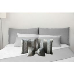 Grey And Silver Glitter Cushion Bow Set  - Grey - thumbnail 3