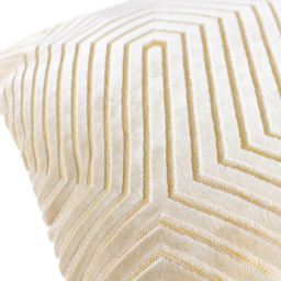 Evoke Cut Velvet Cushion - Ivory / 55cm / Polyester - thumbnail 5