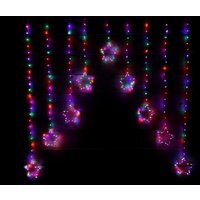 Premier 1.2m Christmas Star Rainbow LED V Curtain Lights - Rainbow - image 1