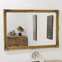 MirrorOutlet Antique Design Gold Beaded Mirror 102 x 72cm - Gold - thumbnail 1