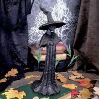 Talyse Black Glittered Forest Witch Ornament - 30cm