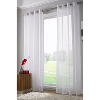 Eyelet Voile Curtain Panels - White / 229cm