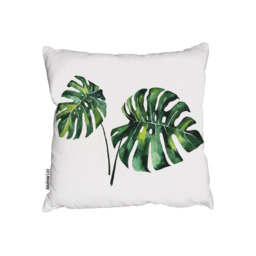 Twin Tropical Leaves Outdoor Cushion - Green / 60cm - thumbnail 2