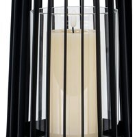 Lynk Medium Lantern with Handle Glass Candle Holder for Indoor Outdoor Decor - Black - thumbnail 1