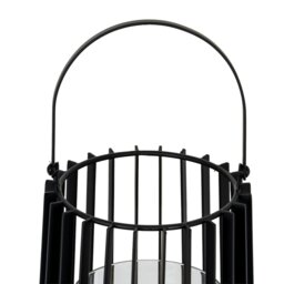 Lynk Medium Lantern with Handle Glass Candle Holder for Indoor Outdoor Decor - Black - thumbnail 4