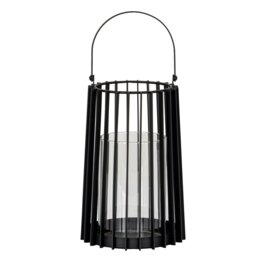 Lynk Medium Lantern with Handle Glass Candle Holder for Indoor Outdoor Decor - Black - thumbnail 3