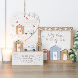 Wander Often Beach Hut Caravan Wooden Ornament - W20cm - thumbnail 2