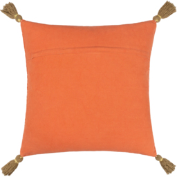 Kushiro Embroidered Velvet Cushion - Coral / Feather - thumbnail 3