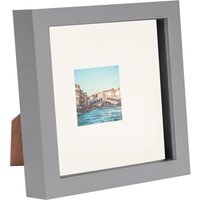 "3D Box Photo Frame with 2"" x 2"" Mount - 6"" x 6"" - Grey/Ivory" - thumbnail 1
