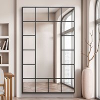 Penestra Metal Modern Window Leaner Wall Mirror - Black / 180cm - thumbnail 1