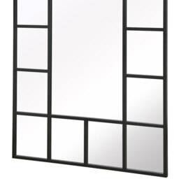 Penestra Metal Modern Window Leaner Wall Mirror - Black / 180cm - thumbnail 4