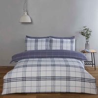 Harris check Microfibre Duvet Set - Denim / Single - image 1