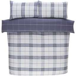 Harris check Microfibre Duvet Set - Denim / Single - thumbnail 3