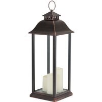 Black Copper Brush Triple LED Lantern - Copper - thumbnail 1