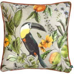 Leilani Printed Chenille Cushion - Mink / Polyester / AnimalFloral - thumbnail 2