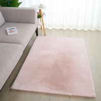 Lux Rabbit Faux Rug - Rosewater - thumbnail 1