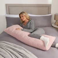 Teddy Fleece Lumbar Support Pillow - Blush Pink