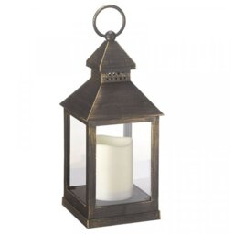 Bronze Effect Flame Lantern  - Bronze - thumbnail 3