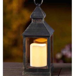 Bronze Effect Flame Lantern  - Bronze - thumbnail 2