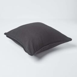 Homescapes Cotton Rajput Ribbed Cushion Cover - Black / 45cm - thumbnail 4