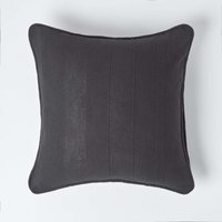 Homescapes Cotton Rajput Ribbed Cushion Cover - Black / 45cm