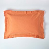 Homescapes Linen Kingsize Pillowcase, Oxford Style - Burnt Orange