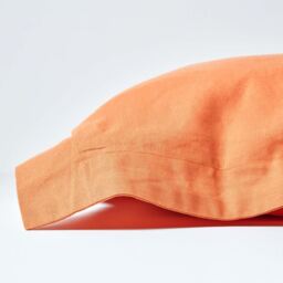 Homescapes Linen Kingsize Pillowcase, Oxford Style - Burnt Orange - thumbnail 2