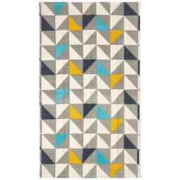 Homescapes Copenhagen Scandi Style Cotton Printed Rug - Blue / 150cm - thumbnail 2