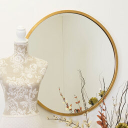 MirrorOutlet Large Gold Circular Bevelled Wall Mirror 80cm x 80cm - Antique Gold - thumbnail 2
