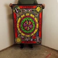 Cotton Wall Art 70x110cm - Circle of Life Zodiac  Symbols - Multi